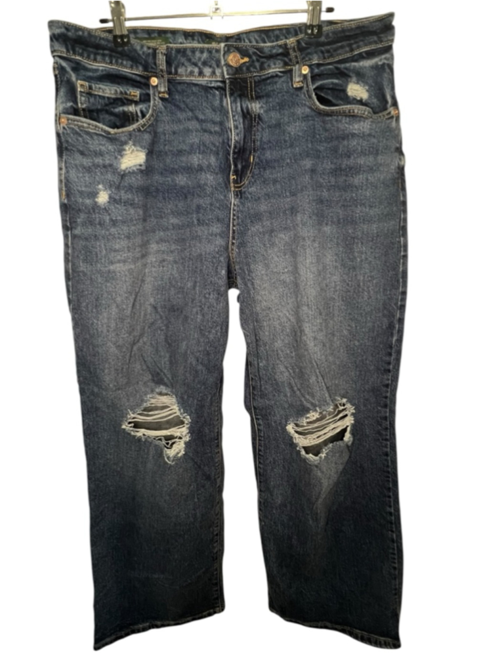 Wild Fable Dark Wash Distressed High Rise Wide Leg Denim Jeans